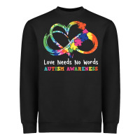 Black Love Needs No Words Heart Puzzle Autism Heavyweight Sweatshirt - CowhideDigitalArt