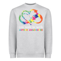Love Needs No Words Heart Puzzle Autism Heavyweight Sweatshirt | Teevron
