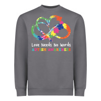 Storm Love Needs No Words Heart Puzzle Autism Heavyweight Sweatshirt - CowhideDigitalArt