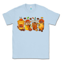Dusty Blue Thanksgiving Coffee Cups Classic Tee - texasbilliewilder
