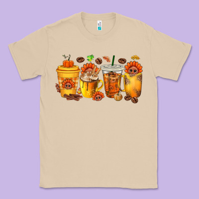 Thanksgiving Coffee Cups Classic Tee Designed By Texasbilliewilder