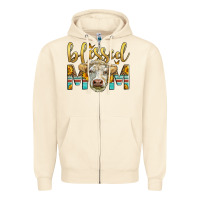 Western Blessed Mom Charolais Bull Mother's Day Zipper Hoodie | Teevron
