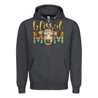 Smoke Western Blessed Mom Charolais Bull Mother's Day Zipper Hoodie - LillyAllenDesigns