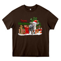 Chocolate Brown happy christmas southdown baby sheep Heavy Core Tee - LillyAllenDesigns