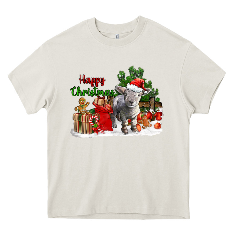 Happy Christmas Southdown Baby Sheep Heavy Core Tee by LillyAllenDesigns | Teevron