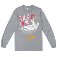 Heather Grey Talk To Me- Funny Goose Tee- Funny Goose Gifts Premium Long Sleeve Tee - minhPixels