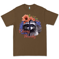 Cacao Classy But a Little Thrashy Raccoon with Flowers Premium Tee - Bettercallsaul