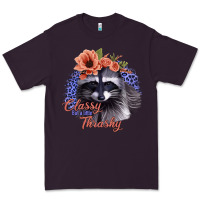 Plum Classy But a Little Thrashy Raccoon with Flowers Premium Tee - Bettercallsaul