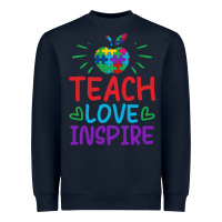 Navy teach love inspire Heavyweight Sweatshirt - CowhideDigitalArt