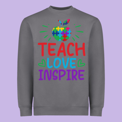 Teach Love Inspire Heavyweight Sweatshirt Designed By Cowhidedigitalart
