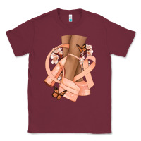 Burgundy Cancer diva peach ribbon Classic Tee - NancyCooperArtShop