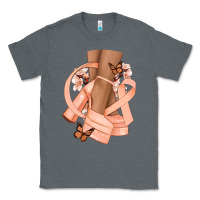 Charcoal Heather Cancer diva peach ribbon Classic Tee - NancyCooperArtShop