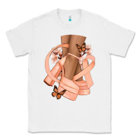 White Cancer diva peach ribbon Classic Tee - NancyCooperArtShop