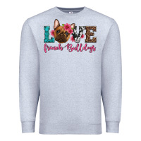 Heather Grey love french bulldogs Premium Sweatshirt - Artiststas