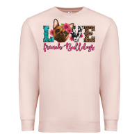 Pale Pink love french bulldogs Premium Sweatshirt - Artiststas