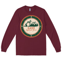 Burgundy Glacier National Park Long Sleeve Tee - minhPixels