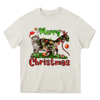 Cream maine coon cat merry christmas Heavy Core Tee - LillyAllenDesigns