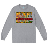 Heather Grey Juneteenth is my Independence day Long Sleeve Tee - HowdyJamesFarm
