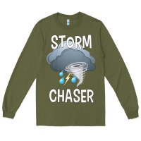 Army Green Kids Storm Chaser Boys Storm Hunter Tornado Gift Long Sleeve Tee - minhPixels