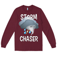 Burgundy Kids Storm Chaser Boys Storm Hunter Tornado Gift Long Sleeve Tee - minhPixels