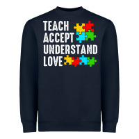 Navy Teach Accept Understand Love Heavyweight Sweatshirt - CowhideDigitalArt