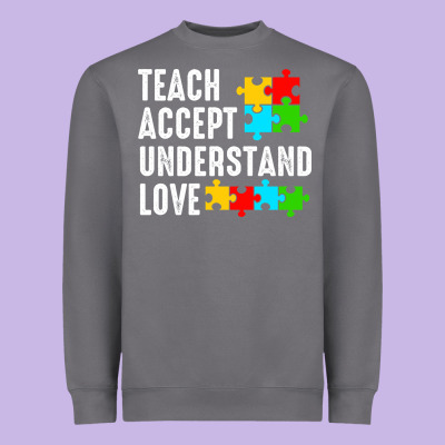 Teach Accept Understand Love Heavyweight Sweatshirt Designed By Cowhidedigitalart