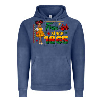 Vintage Denim free ish since 1865 black girl peekaboo juneteenth Vintage Hoodie - CowGirlArtShop