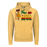 Vintage Mustard free ish since 1865 black girl peekaboo juneteenth Vintage Hoodie - CowGirlArtShop