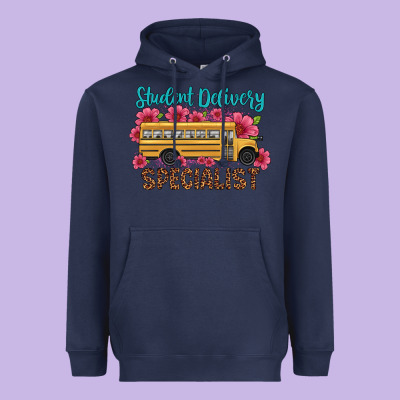 Student Delivery Specialist School Bus Heavyweight Hoodie Designed By Artiststas