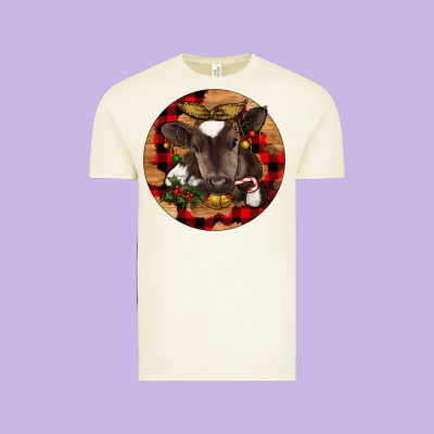 Christmas Baby Cow Vintage Tee Designed By Ranaportraitstore