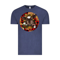 Vintage Denim Christmas Baby Cow Vintage Tee - RanaPortraitStore