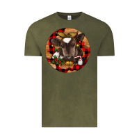 Vintage Olive Christmas Baby Cow Vintage Tee - RanaPortraitStore