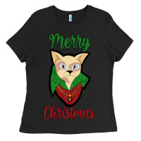 Black Merry Christmas Cat Ladies Tee - Bettercallsaul