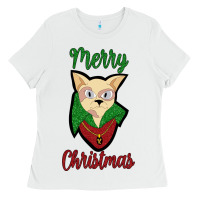White Merry Christmas Cat Ladies Tee - Bettercallsaul