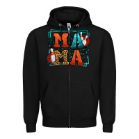 Black Bowling mama leopard frame Mother's Day Zipper Hoodie - LillyAllenDesigns