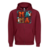 Burgundy Bowling mama leopard frame Mother's Day Zipper Hoodie - LillyAllenDesigns