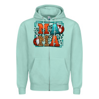 Seafoam Bowling mama leopard frame Mother's Day Zipper Hoodie - LillyAllenDesigns