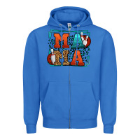 True Royal Bowling mama leopard frame Mother's Day Zipper Hoodie - LillyAllenDesigns