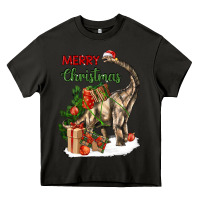Asphalt merry christmas brachiosaurus Heavy Core Tee - LillyAllenDesigns