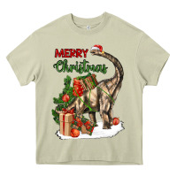 Mossy merry christmas brachiosaurus Heavy Core Tee - LillyAllenDesigns