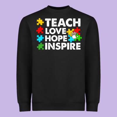 Teach Love Hope Inspire Heavyweight Sweatshirt Designed By Cowhidedigitalart
