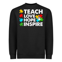 Black Teach Love Hope Inspire Heavyweight Sweatshirt - CowhideDigitalArt
