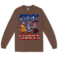 Chestnut Stars and stripes gnomes 4th of july Long Sleeve Tee - CowGirlArtShop