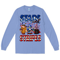 Colony Blue Stars and stripes gnomes 4th of july Long Sleeve Tee - CowGirlArtShop