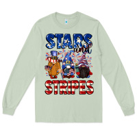 Matcha Stars and stripes gnomes 4th of july Long Sleeve Tee - CowGirlArtShop