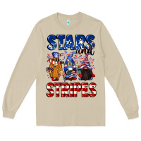 Mushroom Stars and stripes gnomes 4th of july Long Sleeve Tee - CowGirlArtShop