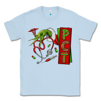 Dusty Blue Christmas Character Nurse Classic Tee - NancyCooperArtShop