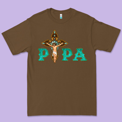 Papa Jesus With Cross Premium Tee Designed By Bettercallsaul