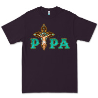 Plum Papa Jesus with Cross Premium Tee - Bettercallsaul
