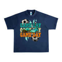Navy Game day lightning bolt soccer Urban Heavy Tee - HowdyJamesFarm